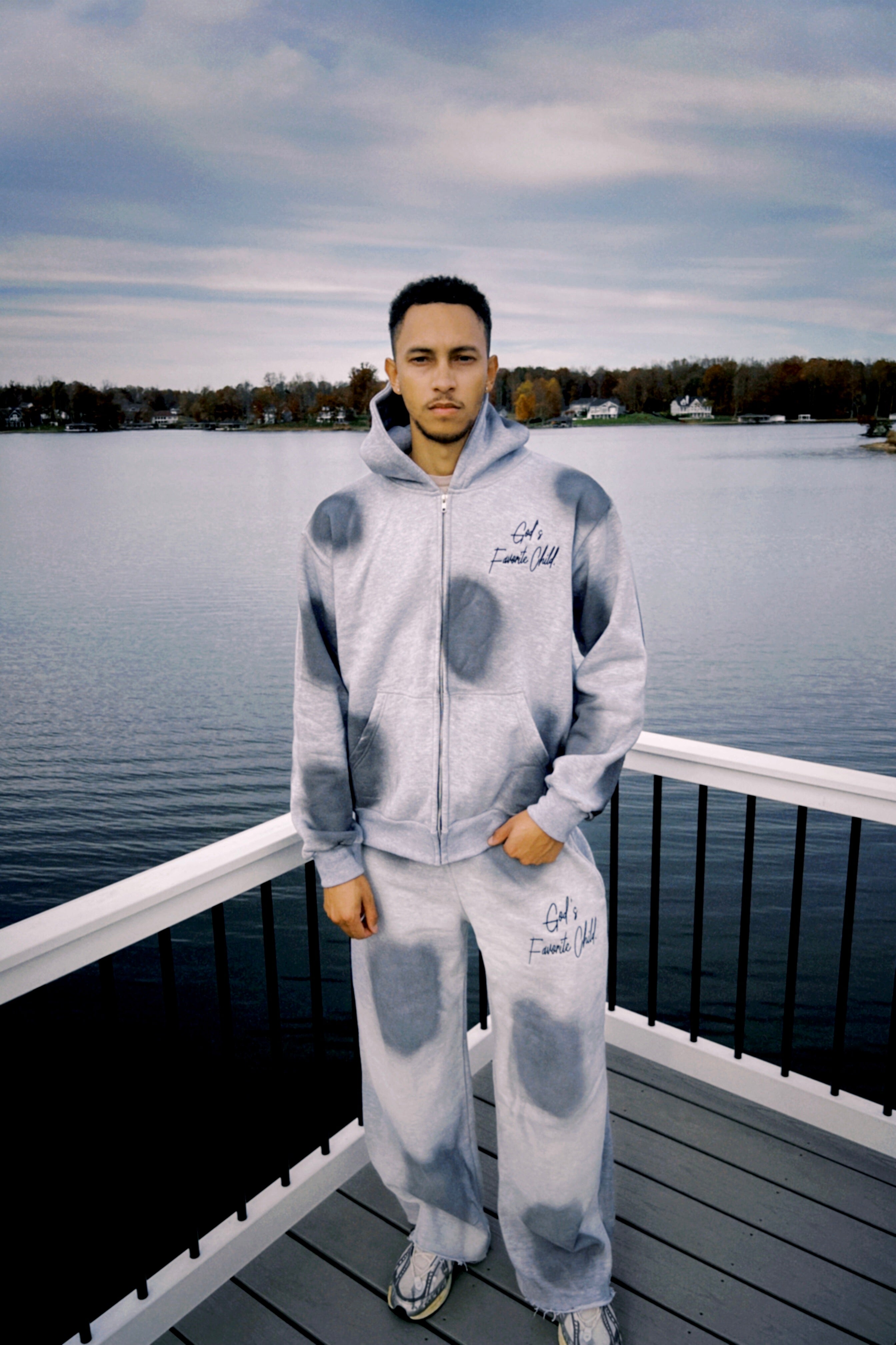 God’s Favorite Child Zip Hoodie & Sweatpants Set – Gray