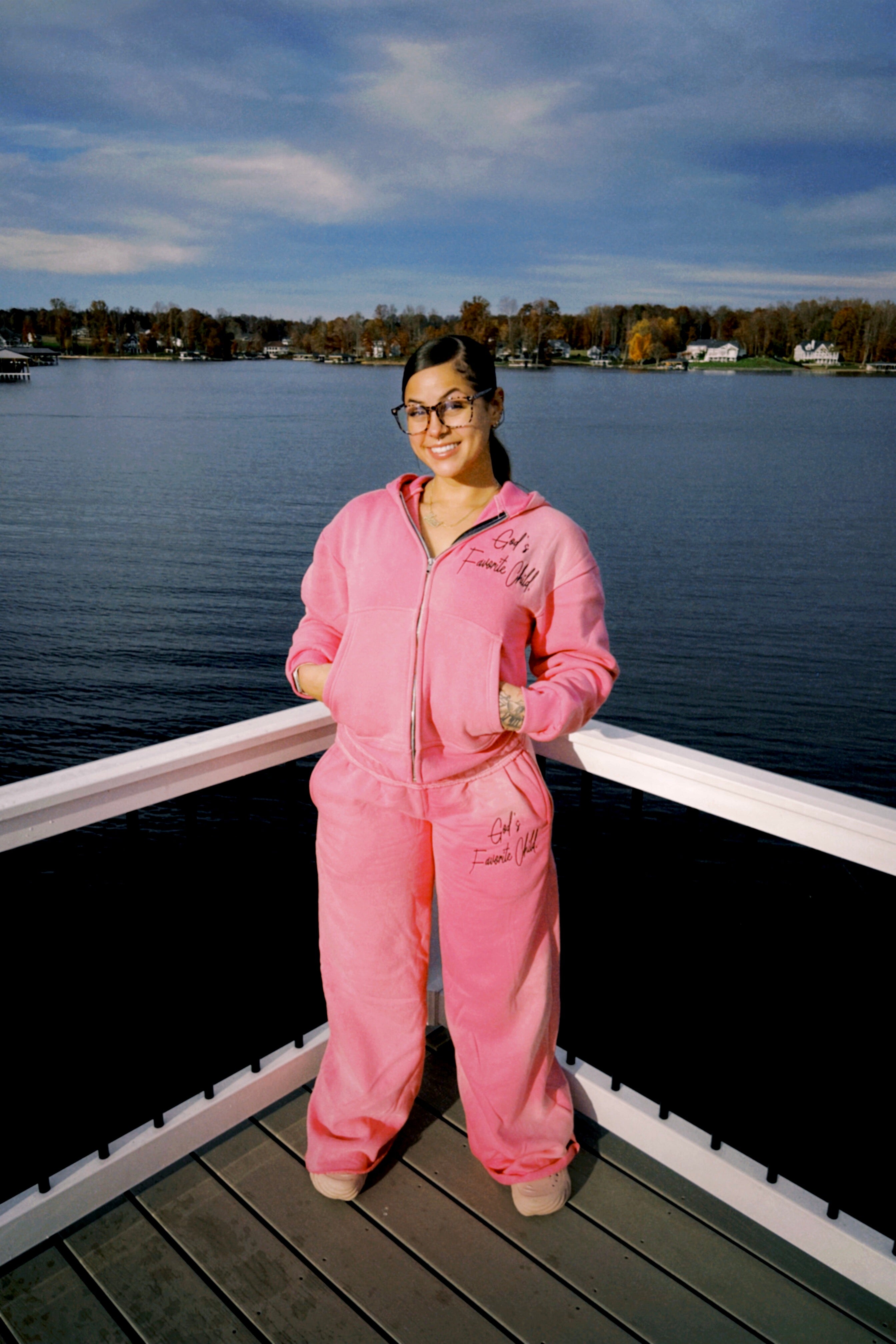 God’s Favorite Child Zip Hoodie & Sweatpants Set – Pink