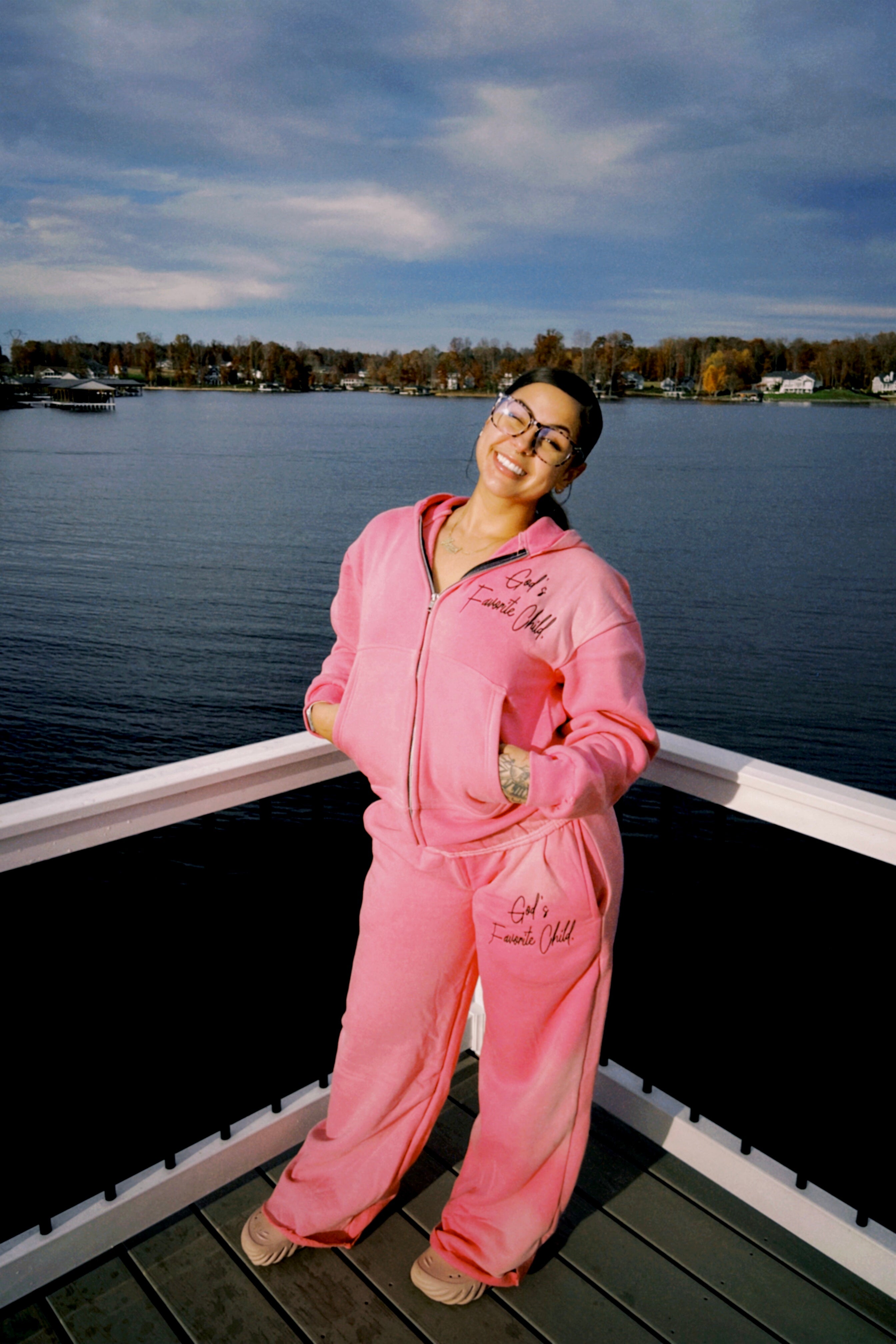 God’s Favorite Child Zip Hoodie & Sweatpants Set – Pink