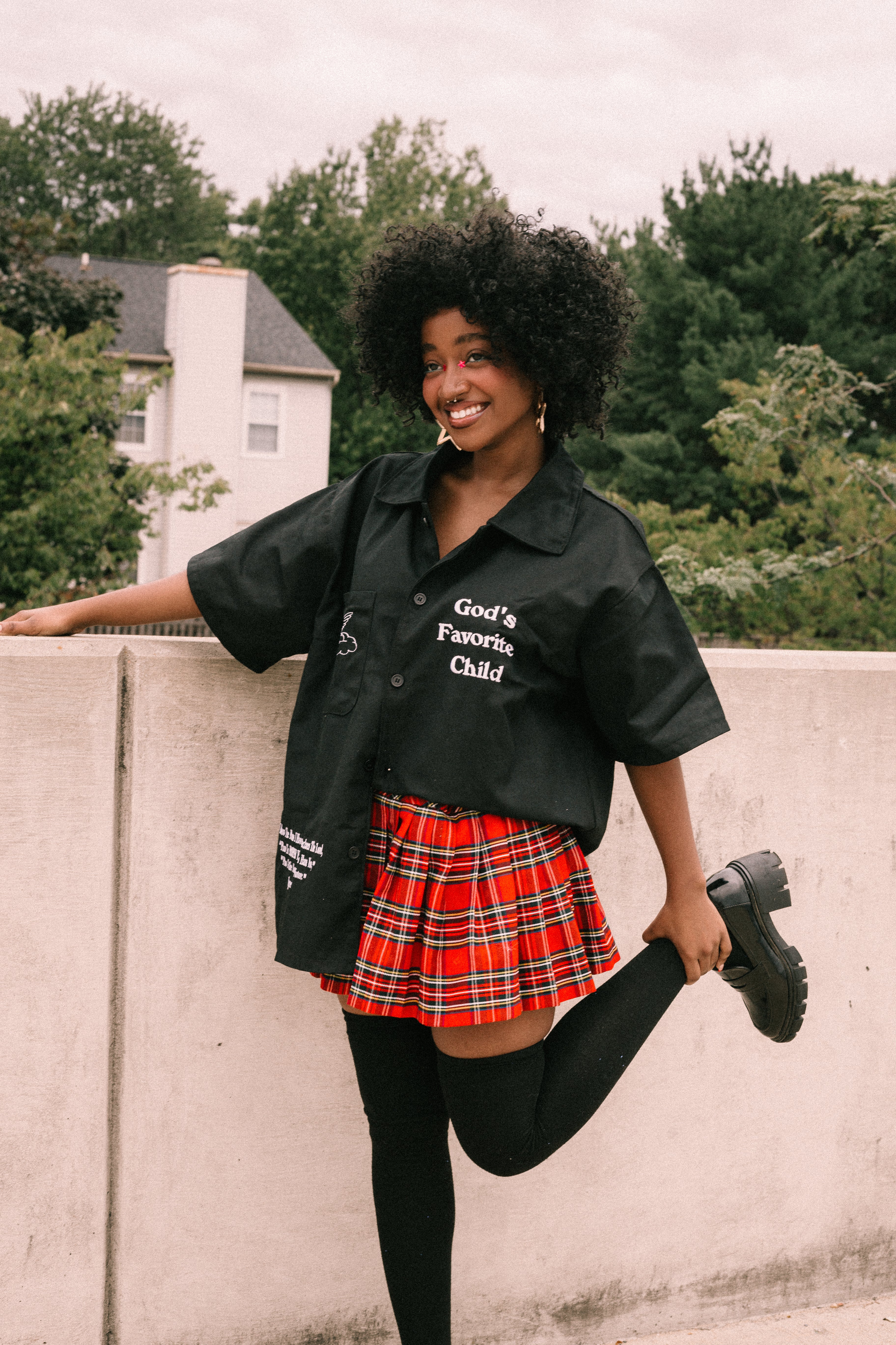 God’s Favorite Child Button-Up Shirt – Black