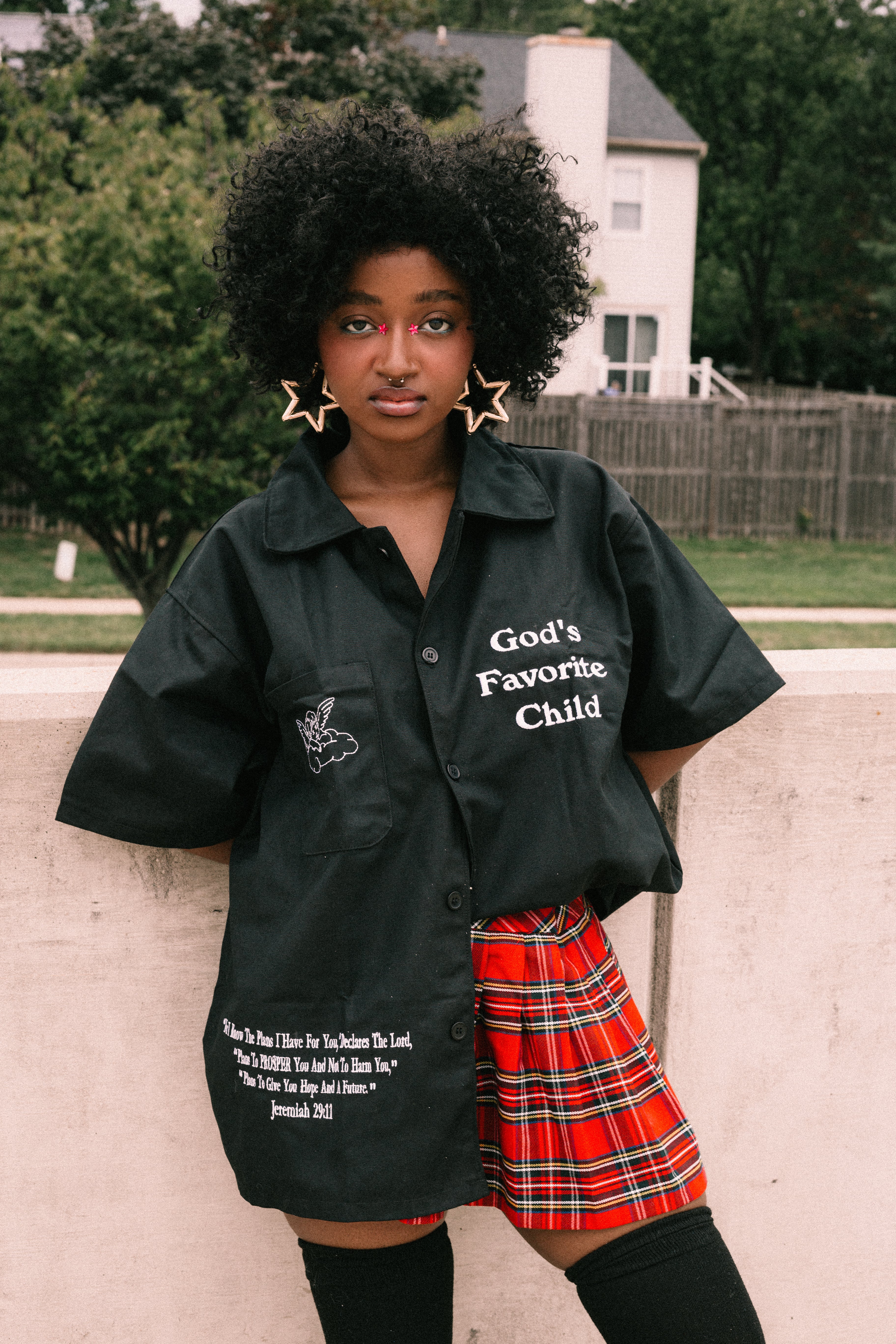 God’s Favorite Child Button-Up Shirt – Black